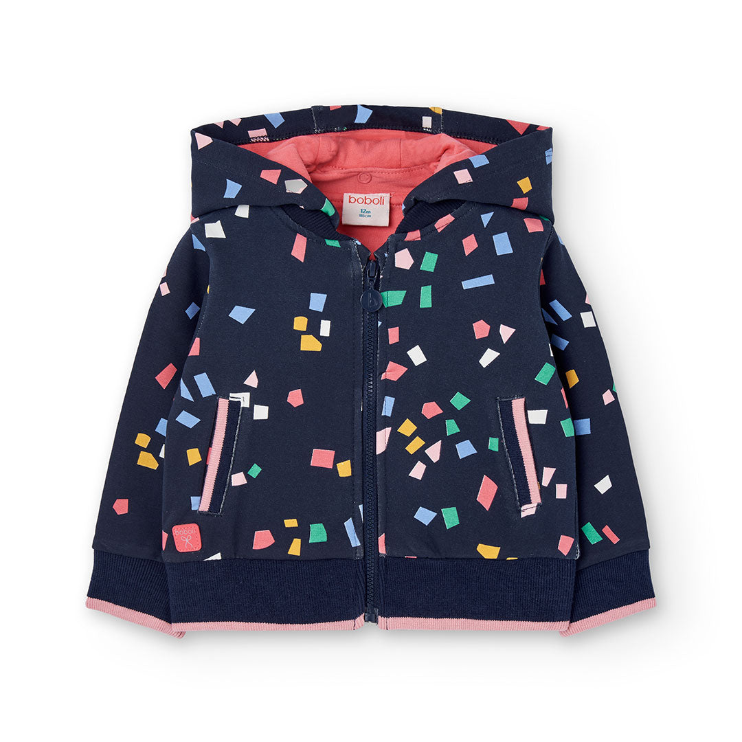 Boboli Girls Colourful Print Fleece Jacket