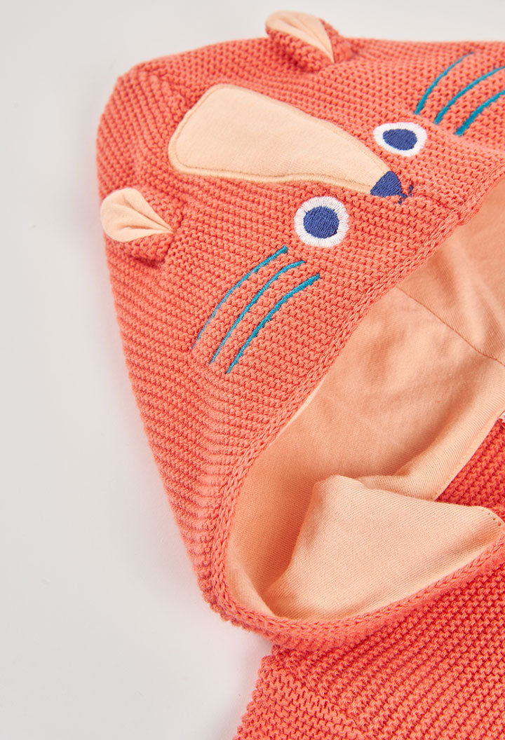 Boboli Baby Girls Coral Knit Hooded Cardigan