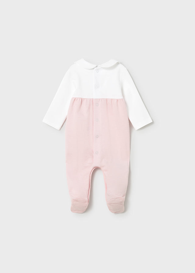 Mayoral Baby Girls Baby Rose Pink and White Long Onesie
