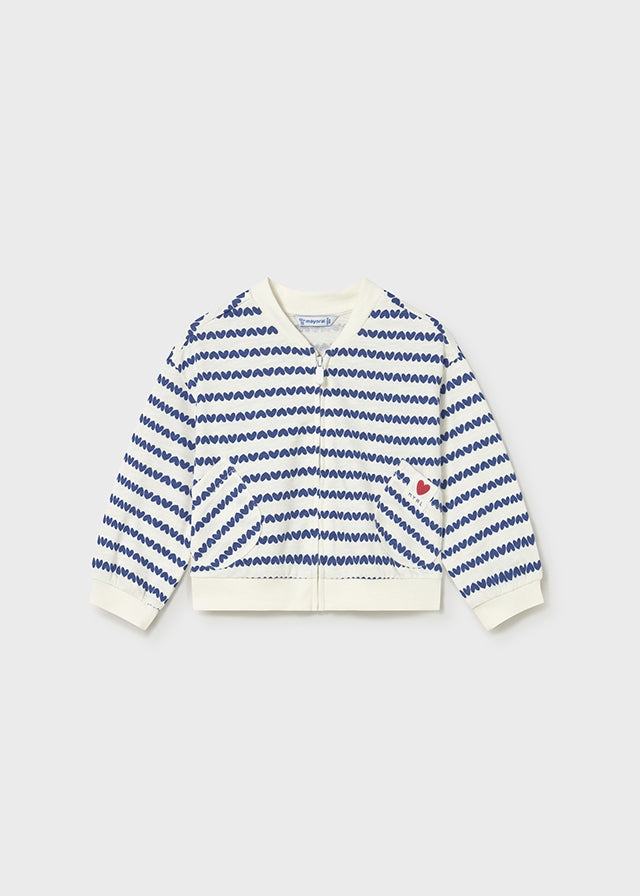 Mayoral Baby Girl 3 Piece Tracksuit with Heart Printed Zipped Top