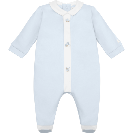 Emile et Rose Blue Baby Toy Emroidered Baby Grow & Hat