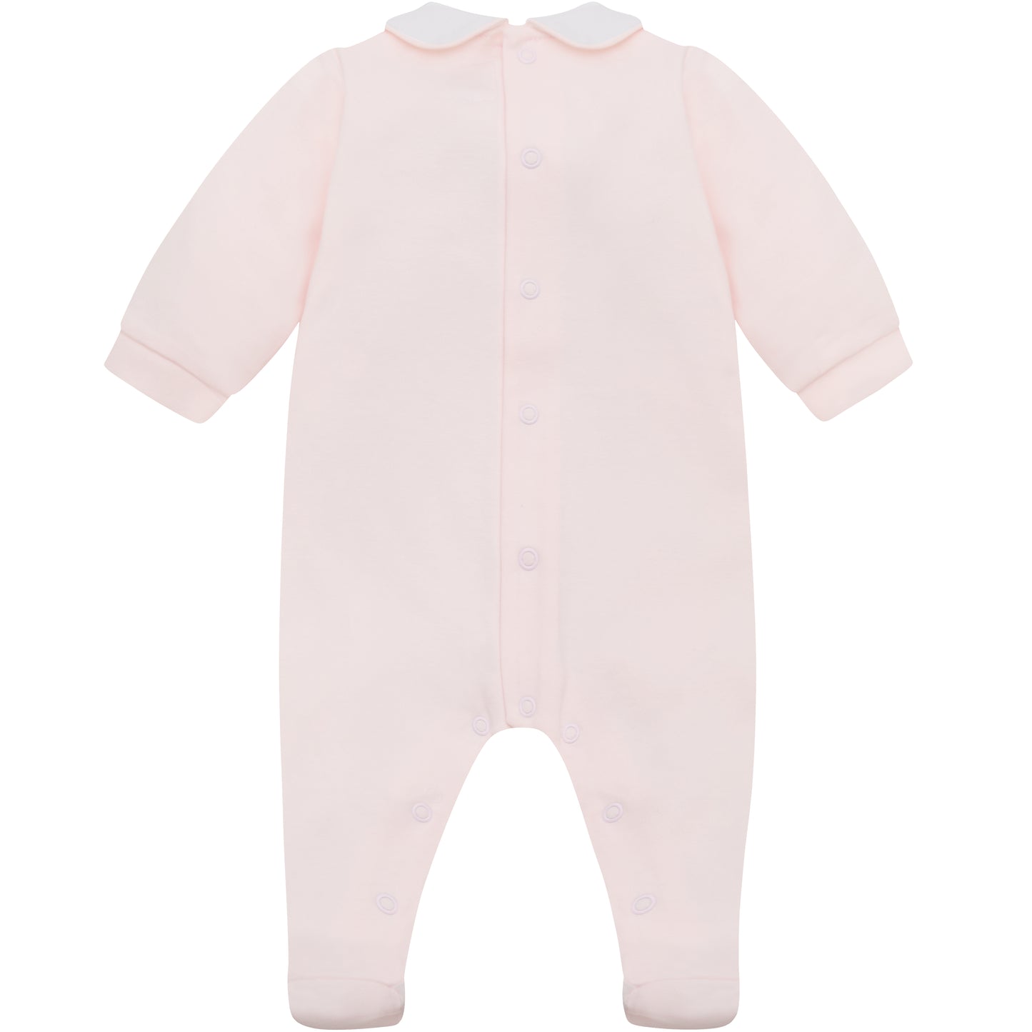 Emile et Rose Baby Girls Pink Baby Grow with Pleats and Floral Detail