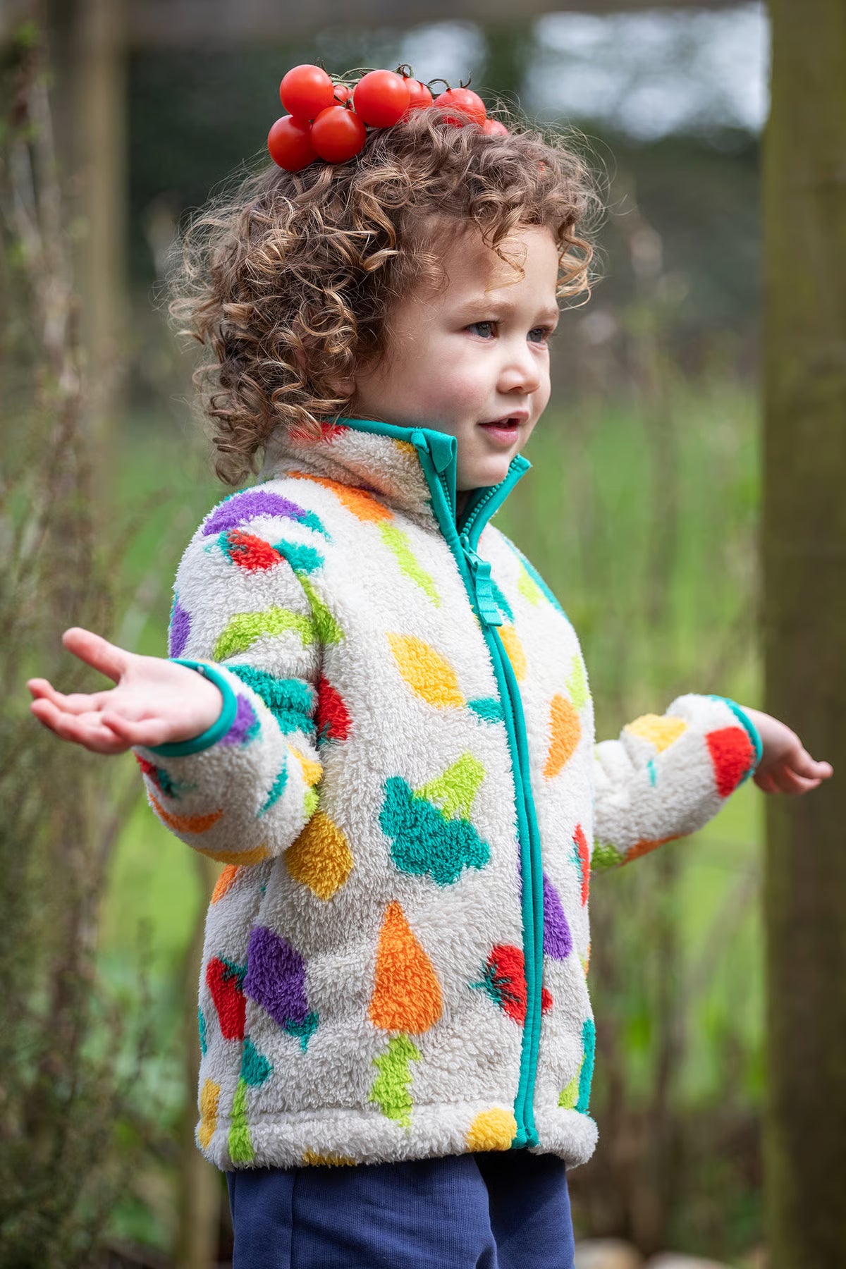 Frugi Girls Zipped Veg Patch Fleece