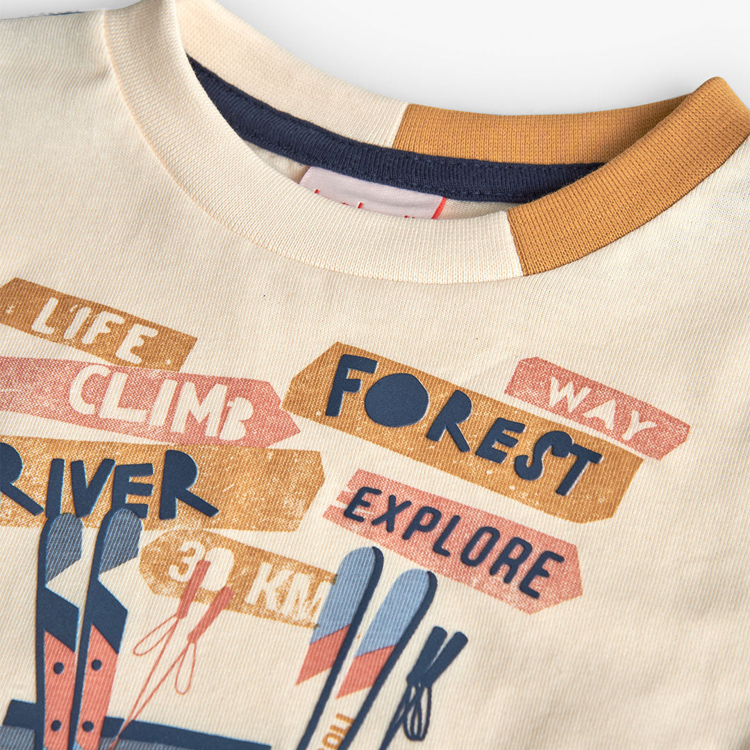 Boboli Boys Ecru Long Sleeve Top