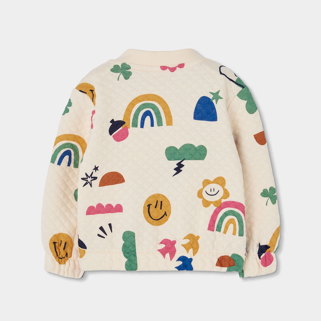 Boboli Girls Pattern Zip Up Jacket