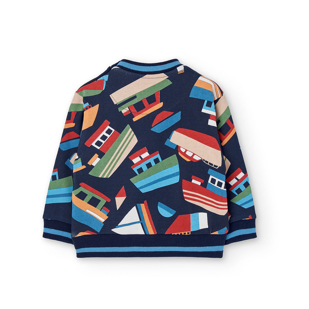 Boboli Boys Boat Print Sweater