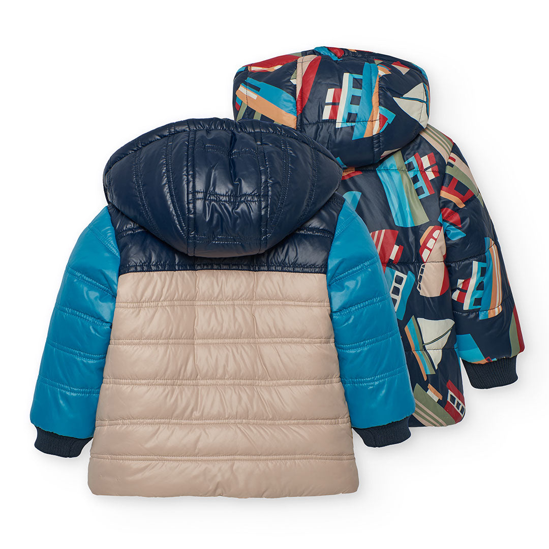 Boboli Boys Reversible Boat Padded Coat