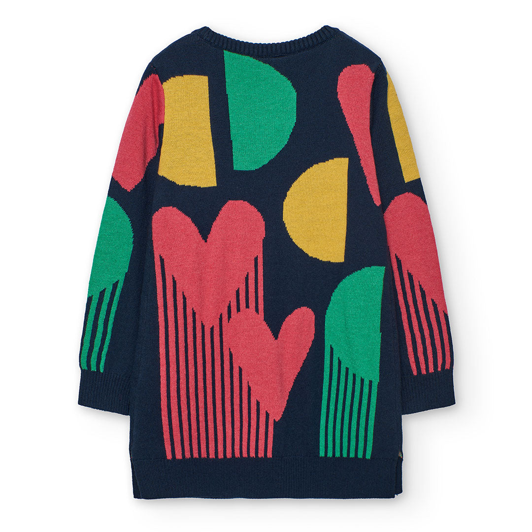 Boboli Girls Navy Knitwear Dress