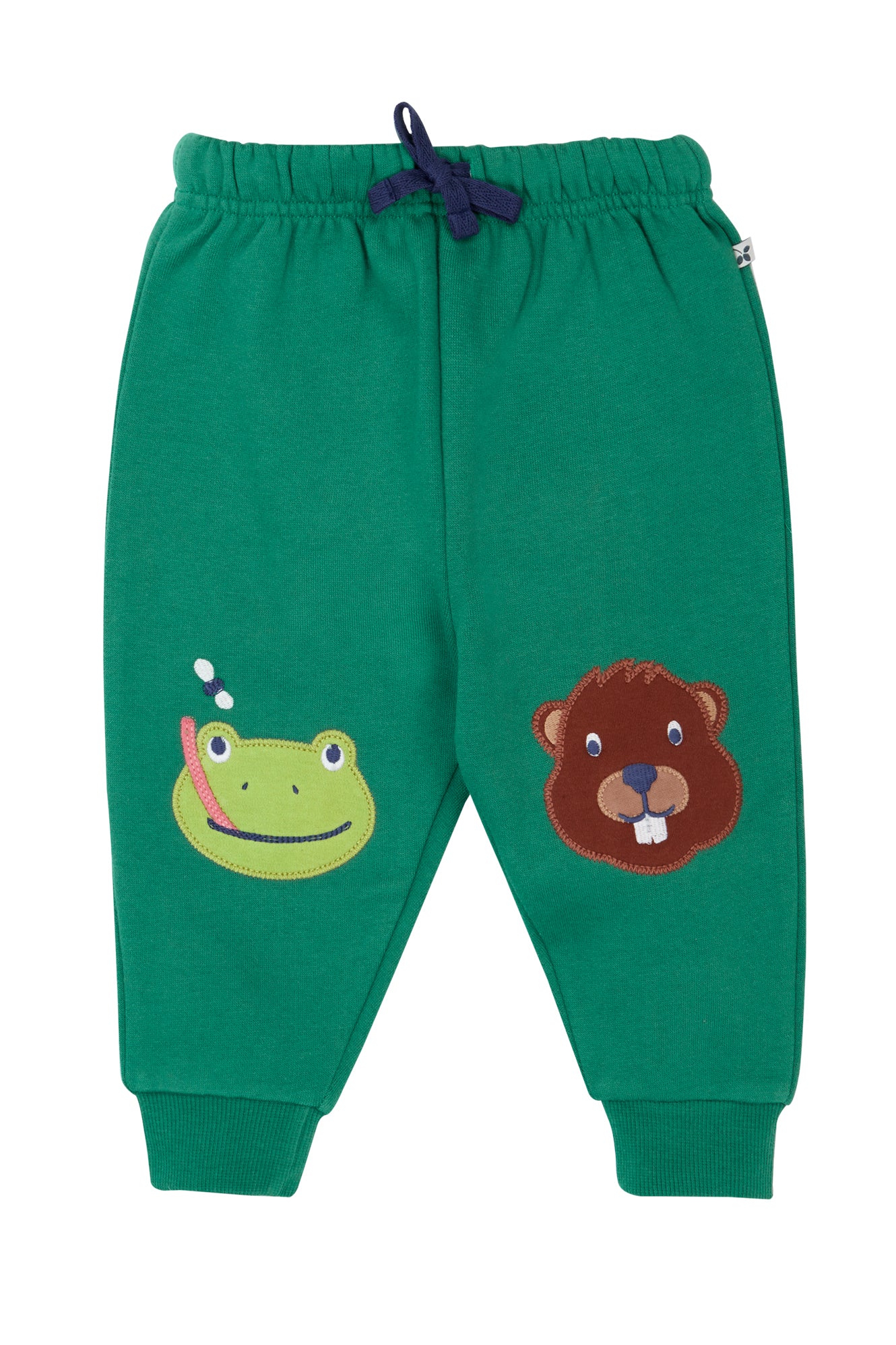 Frugi Baby Boys Holly Green Frog Joggers