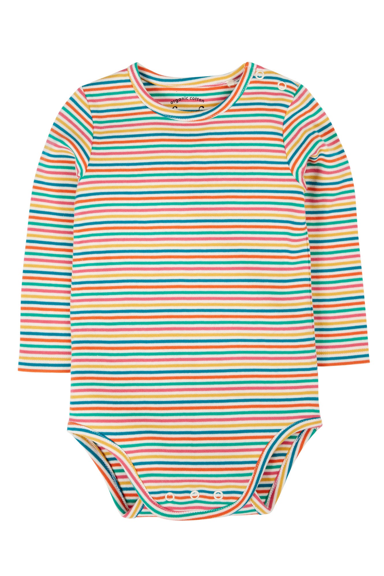 Frugi Baby Girls Betty Multi-stripe Long Sleeve Vest
