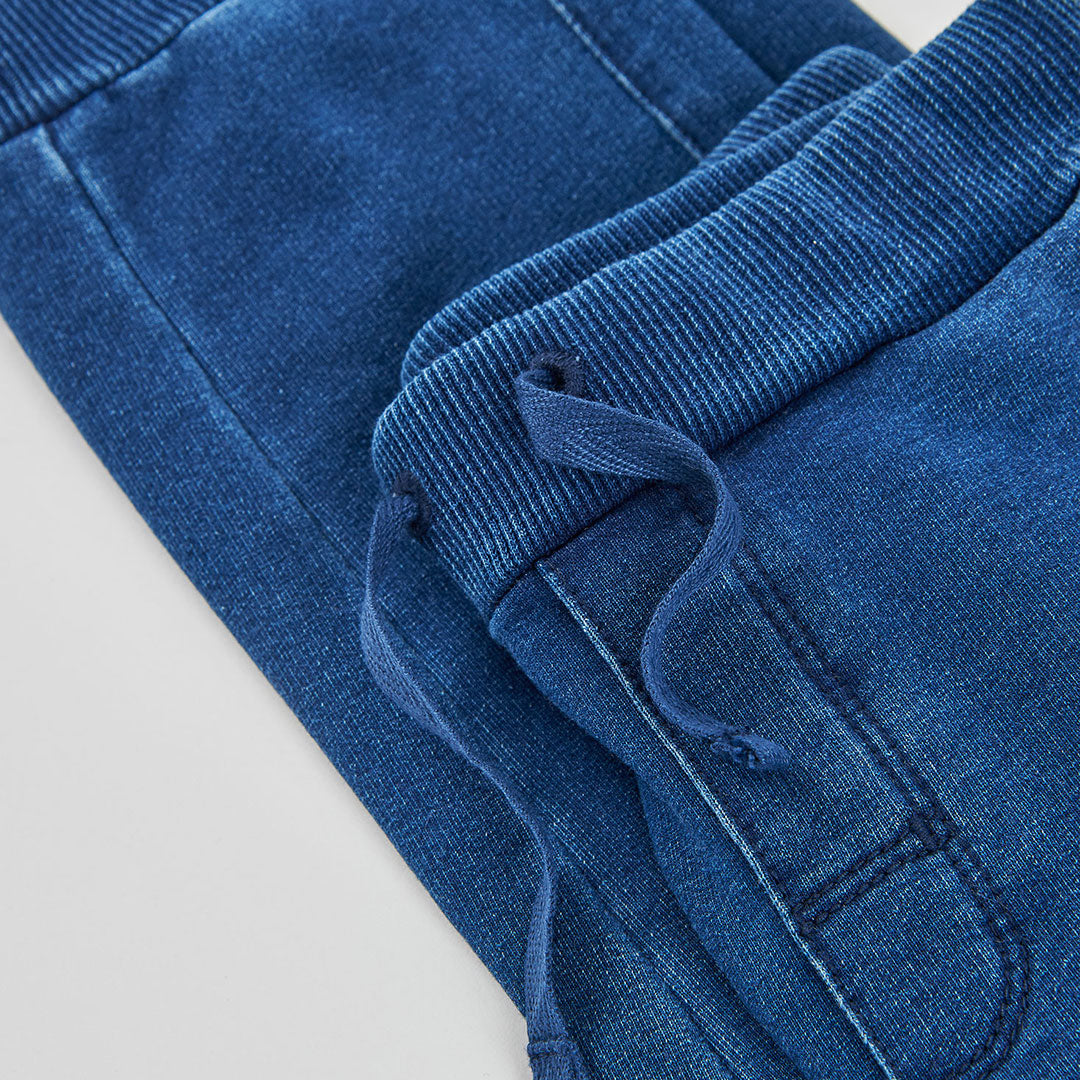 Boboli Boys Blue Fleece Denim Trousers