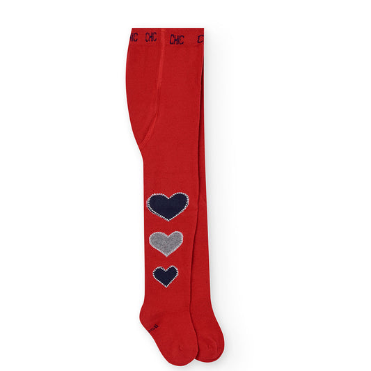 Boboli Girls Heart Jewelled Tights