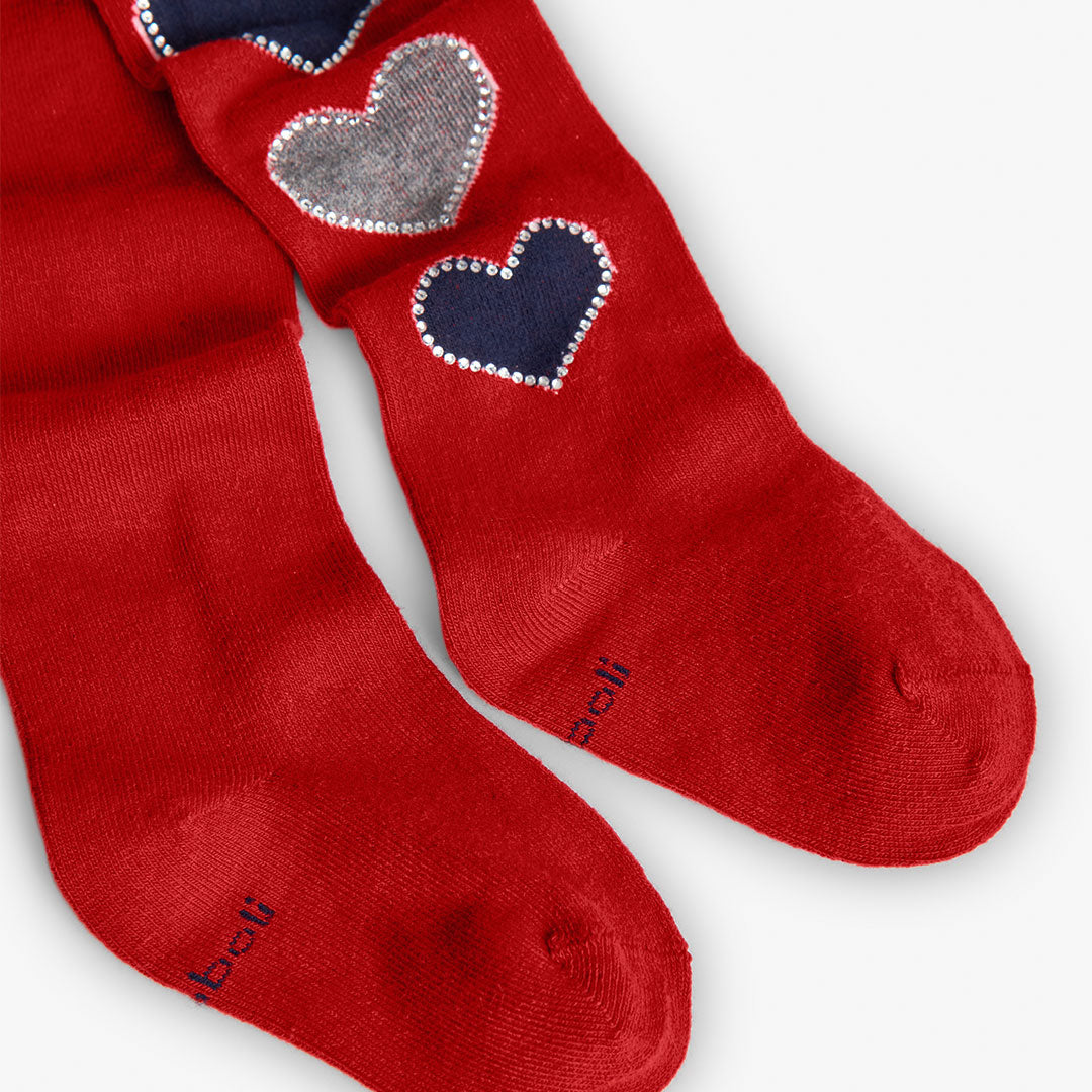 Boboli Girls Heart Jewelled Tights