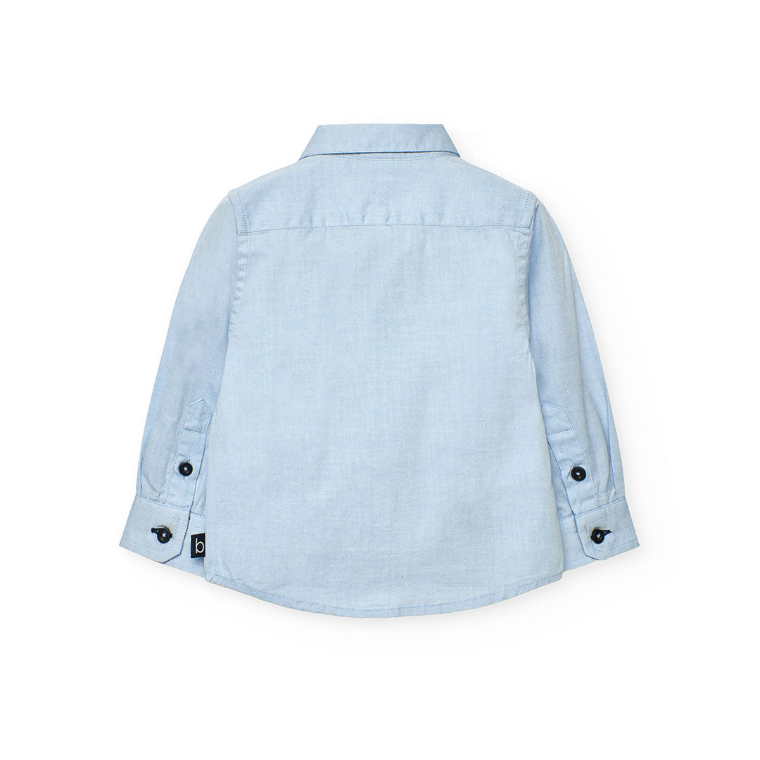 Boboli Boys Oxford Long Sleeves Sky Blue Shirt