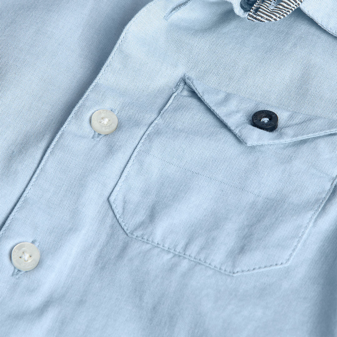 Boboli Boys Oxford Long Sleeves Sky Blue Shirt