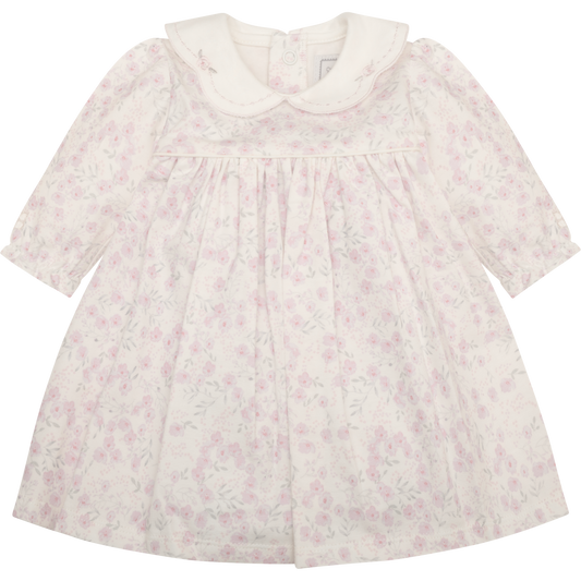 Emile et Rose Baby Girls Pink Floral Print Jersey Dress