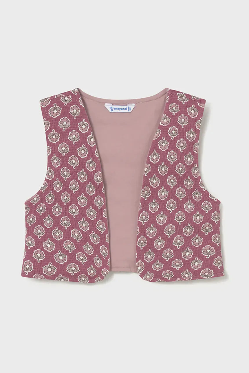 Mayoral Baby Girl 3 Piece Dusty Pink Ribbed Set