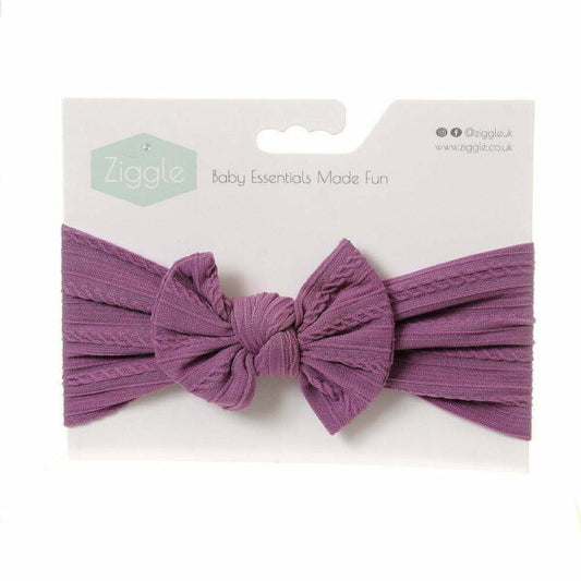Ziggle Baby Girls Top Bow Headband Lilac