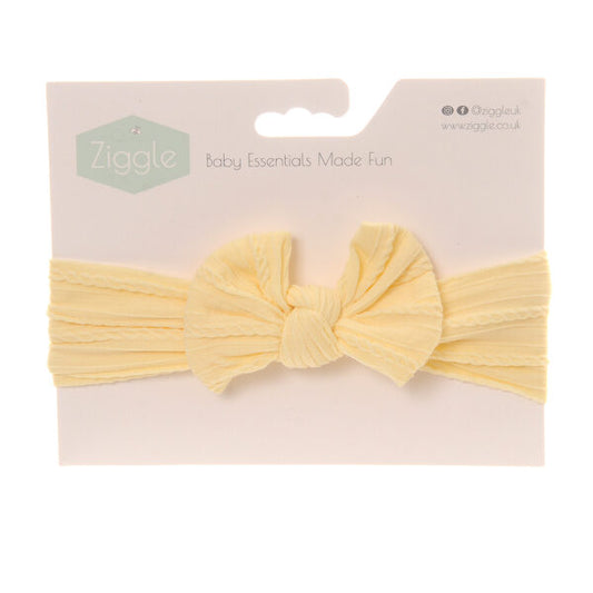 Ziggle Baby Girls Top Bow Headband Lemon Yellow