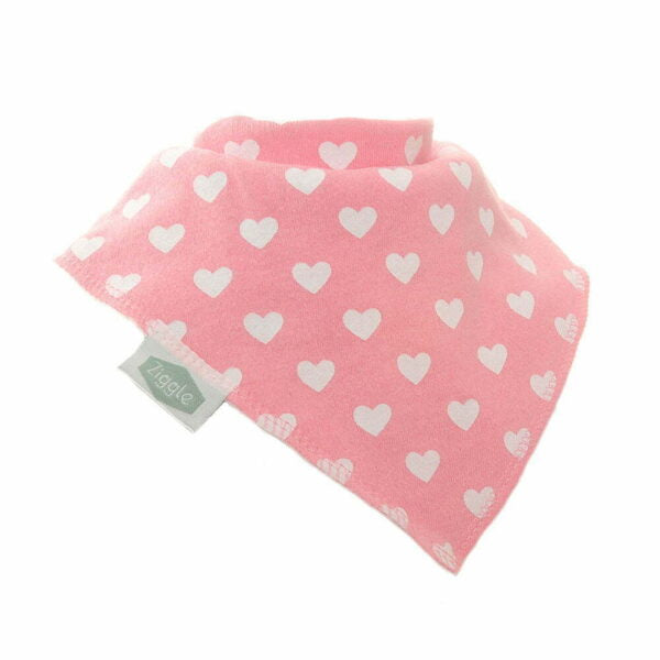 Ziggle Baby Girls Hearts and Bows Bib Set