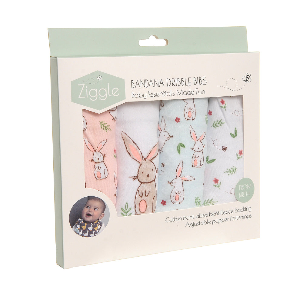 Ziggle Baby Girls Bunnies Bib Set
