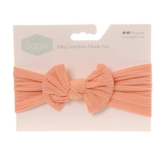 Ziggle Baby Girls Top Bow Headband Coral