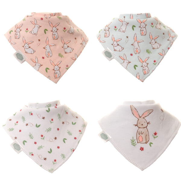 Ziggle Baby Girls Bunnies Bib Set