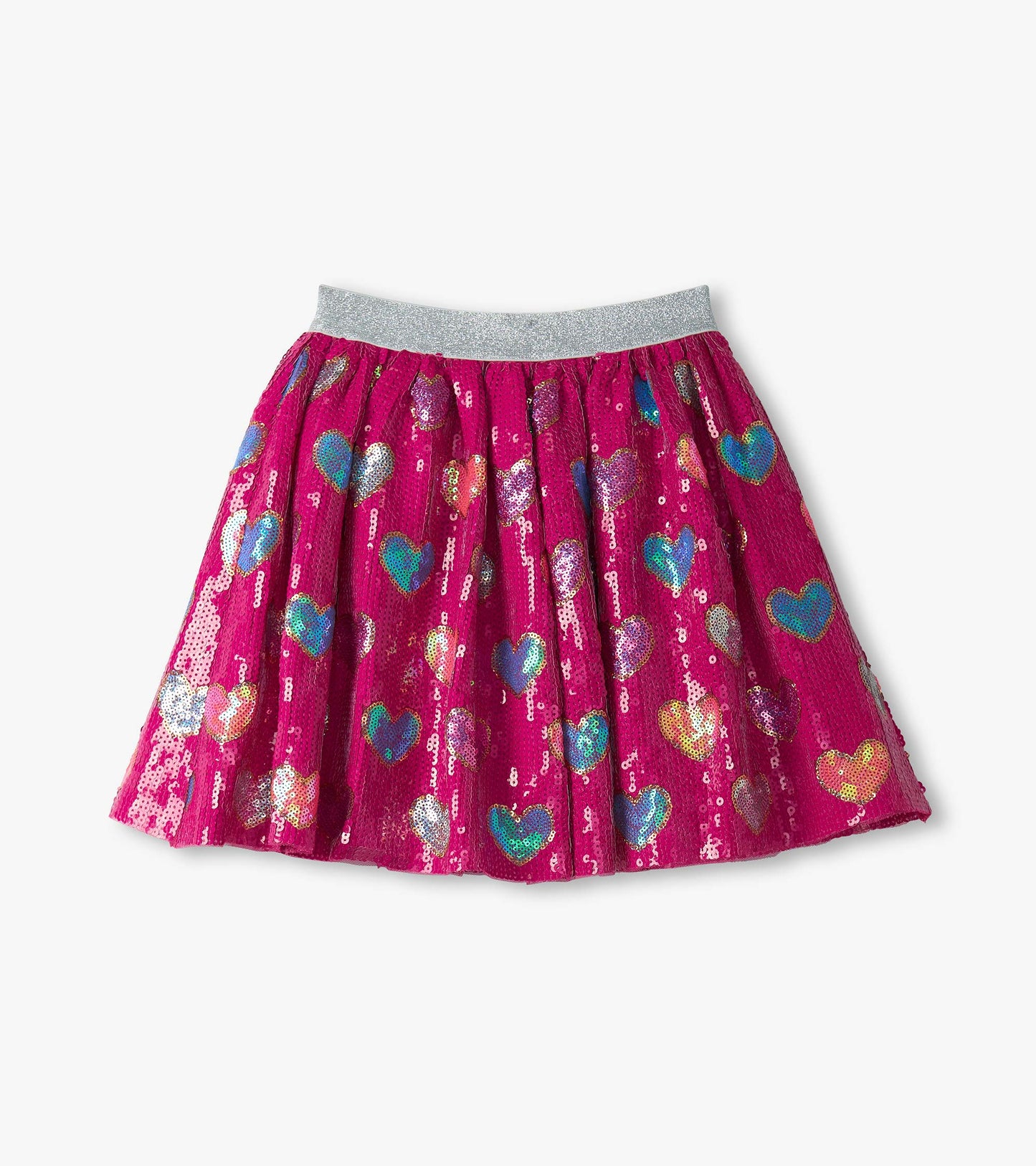 Hatley Girls Pink Busted Hearts Sequins Skirt