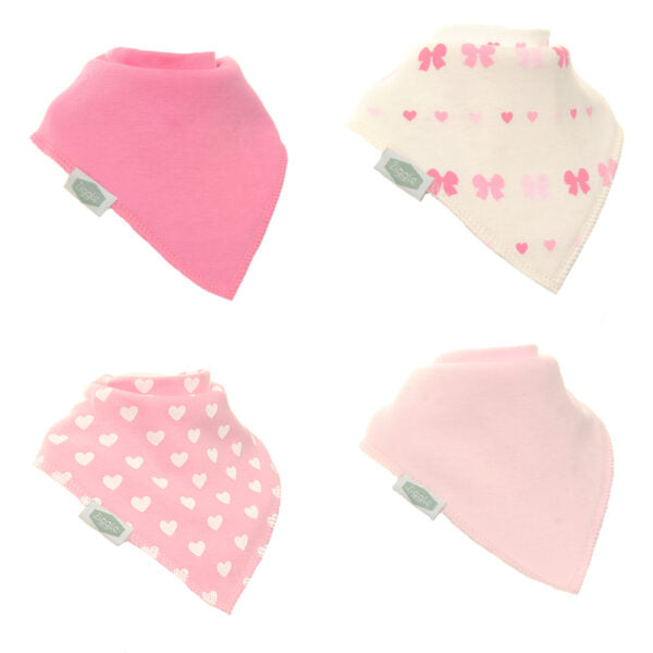 Ziggle Baby Girls Hearts and Bows Bib Set