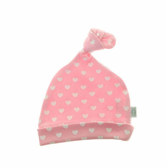 Ziggle Baby Girls Pink and White Girls Cotton Hat