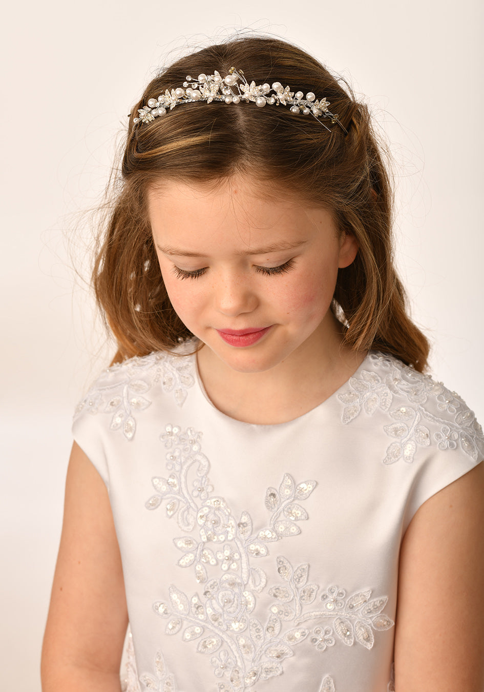 Sweetie Pie Holy Communion Pearl Accented Headdress