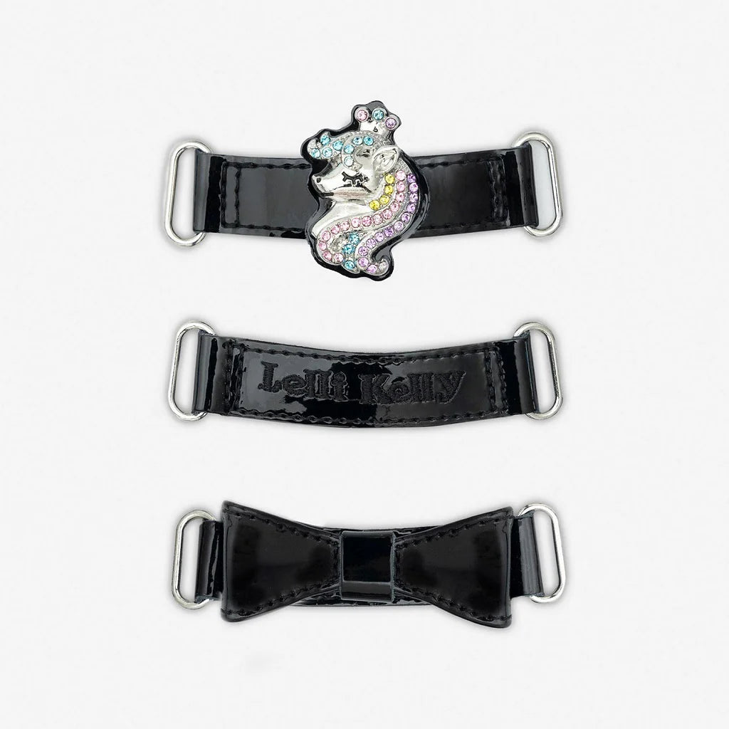 Lelli Kelly Bianca Unicorn Black Patent Interchangeable School Shoes