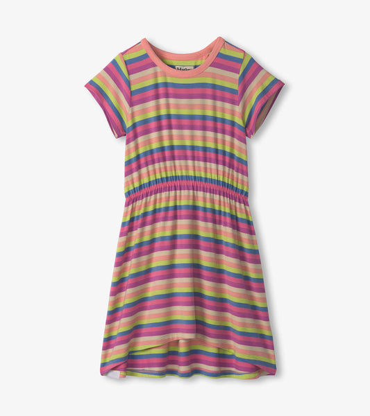 Hatley Girls Soft Stripes High-Low Hem Dress