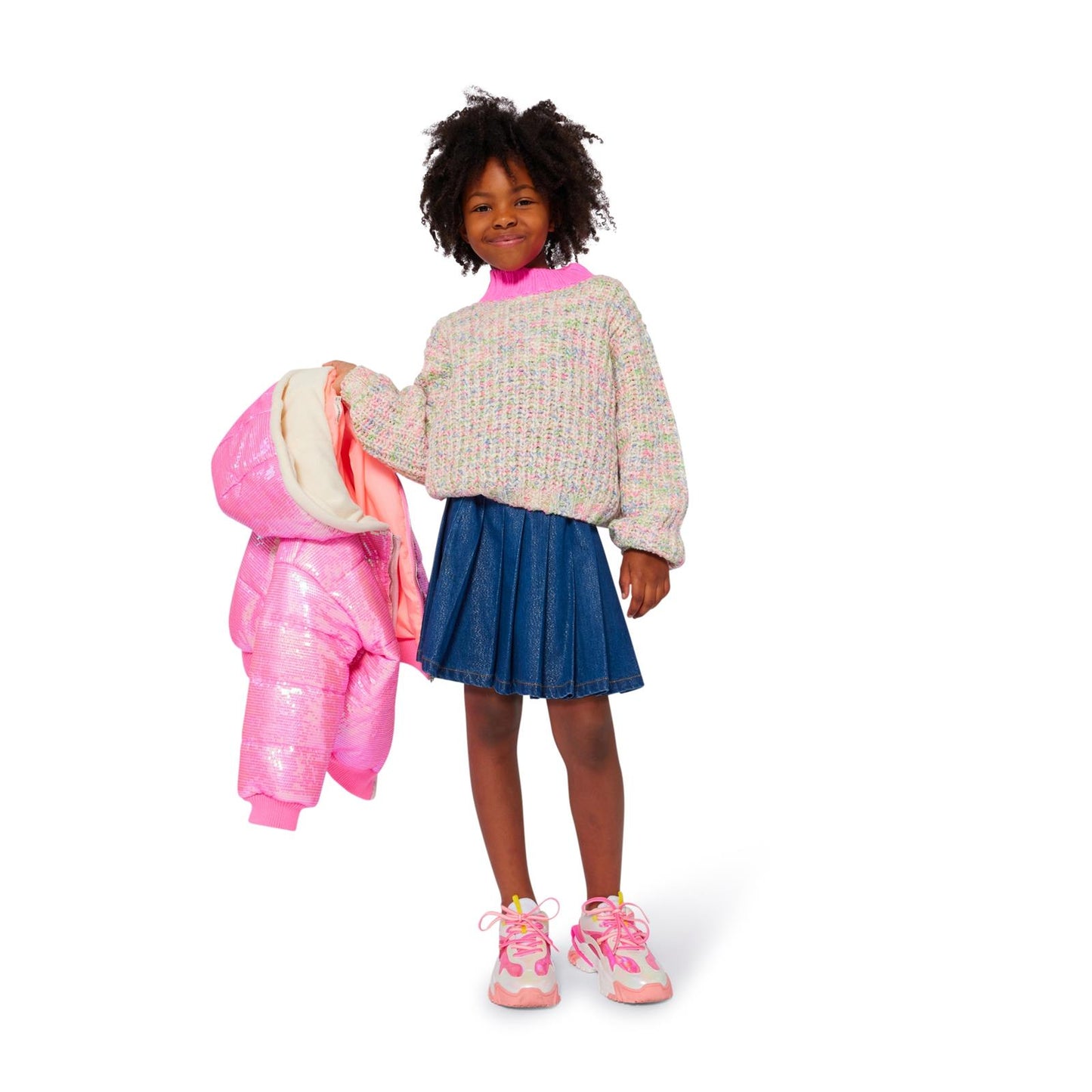 Billieblush Girls Denim Pleated Skirt