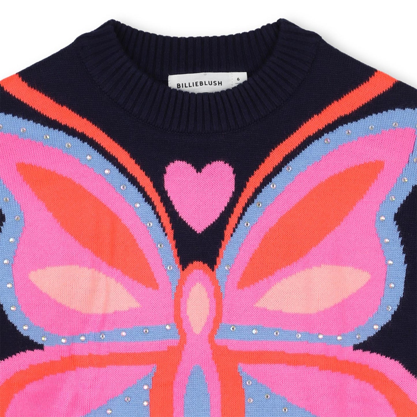 Billieblush Navy Pullover With Large Butterfly Print