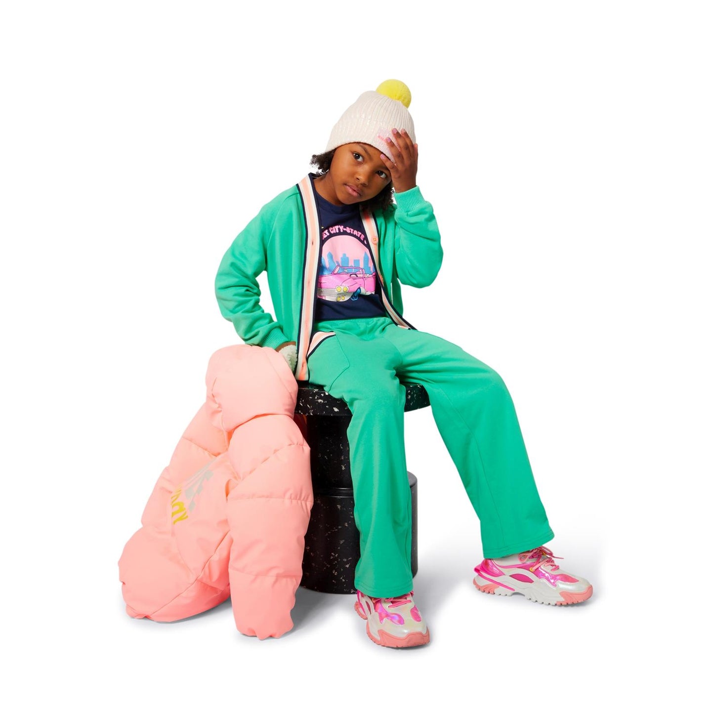 Billieblush Girls Navy & Pink NY Sunset Longsleeve Top