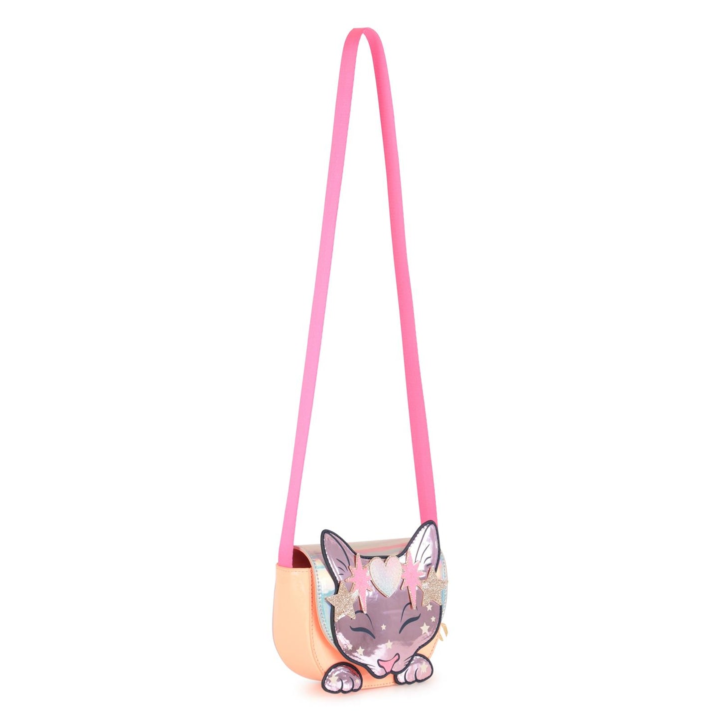 Billieblush Peach Sleeping Cat Handle Bag