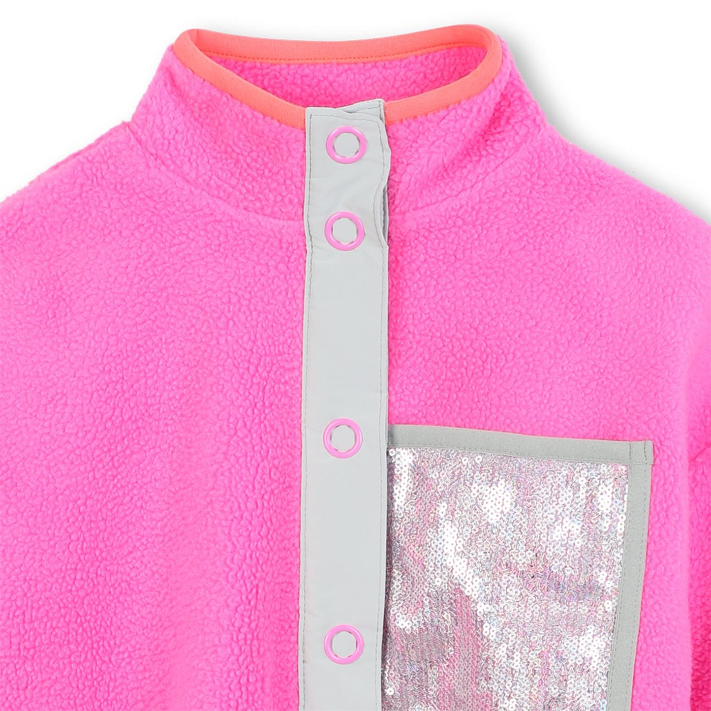 Billieblush Girls Pink Button-Up Polar Jacket