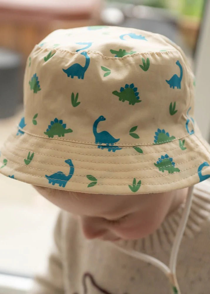 Ziggle Baby Boys Blue/Green Dinos Sun Hat