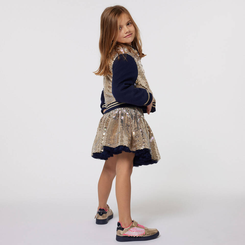 Billieblush Girls Gold Sequin Jacket