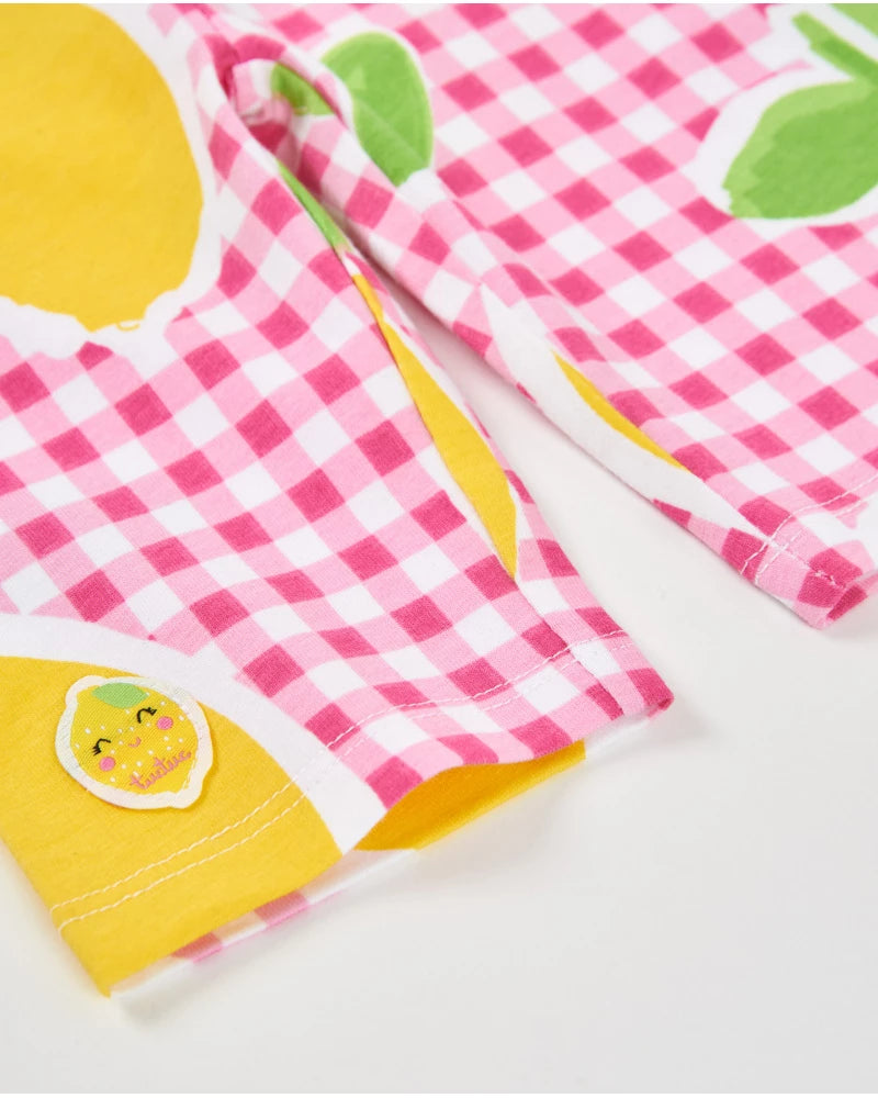 Tuc Tuc Girls Jersey Capri Leggings with Gingham Background