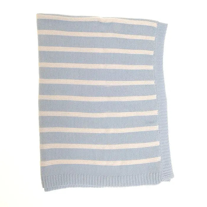 Ziggle Baby Boys Blue and White Stripes Blanket