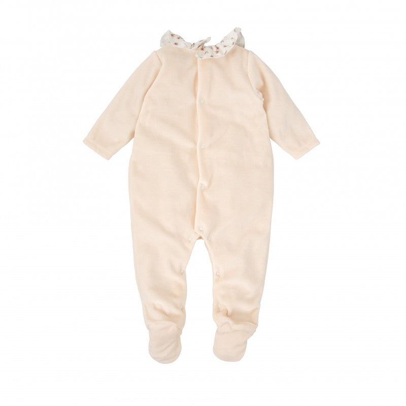 Babidu Baby Girls soft Babygrow with frill collar