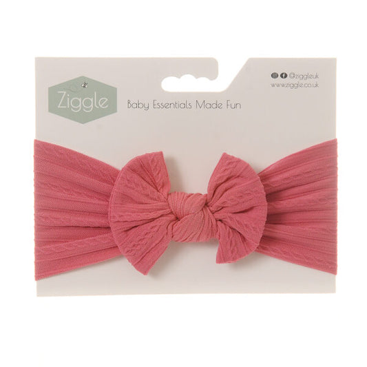 Ziggle Baby Girls Top Bow Headband Raspberry