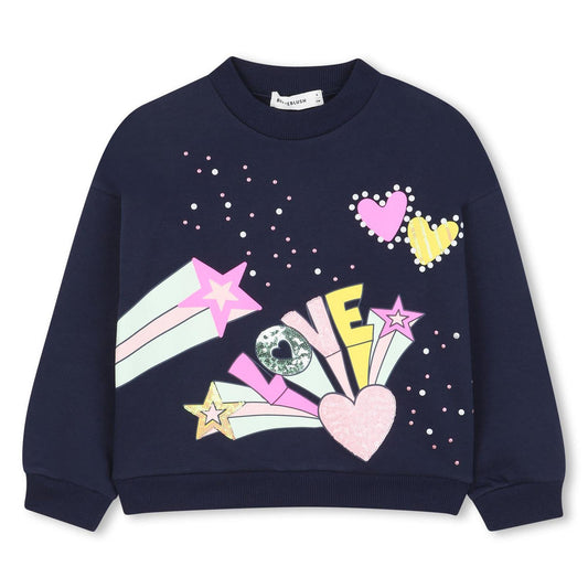 Billieblush Girls Love Sweat Shirt (Hearts and Stars)
