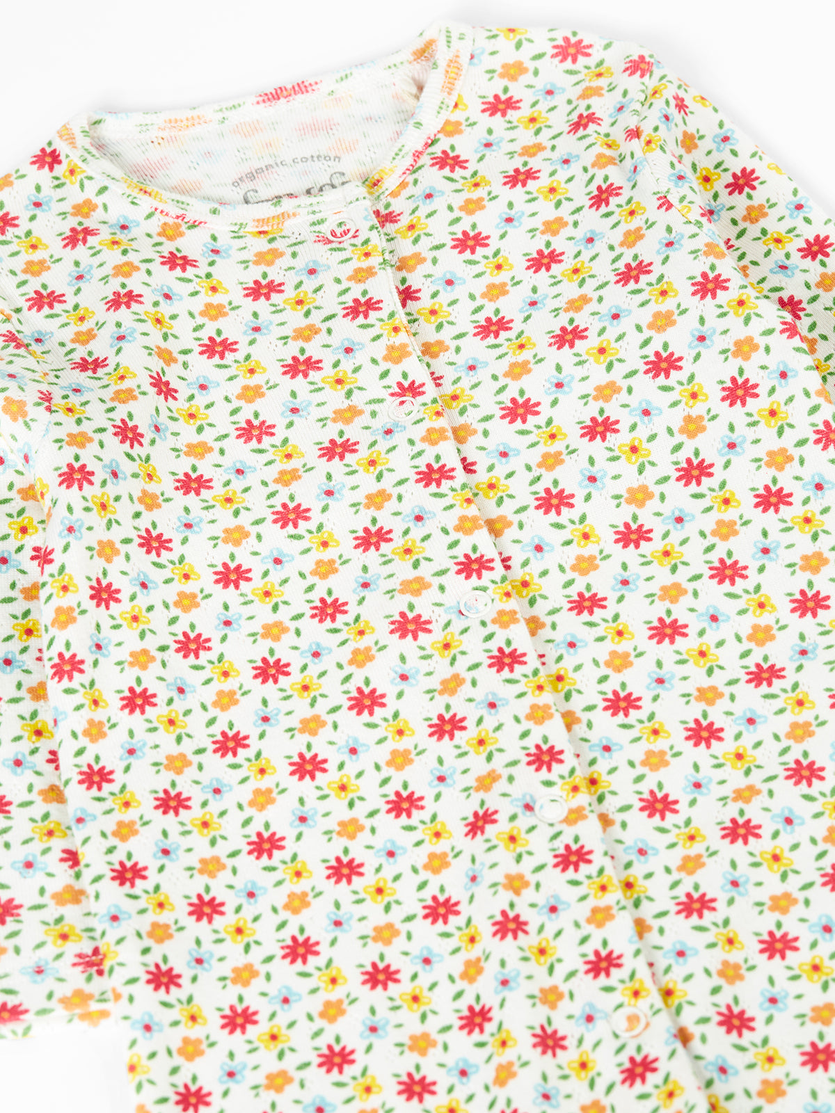 Frugi Baby Girls Ditsy Floral Lovely Pointelle Babygrow