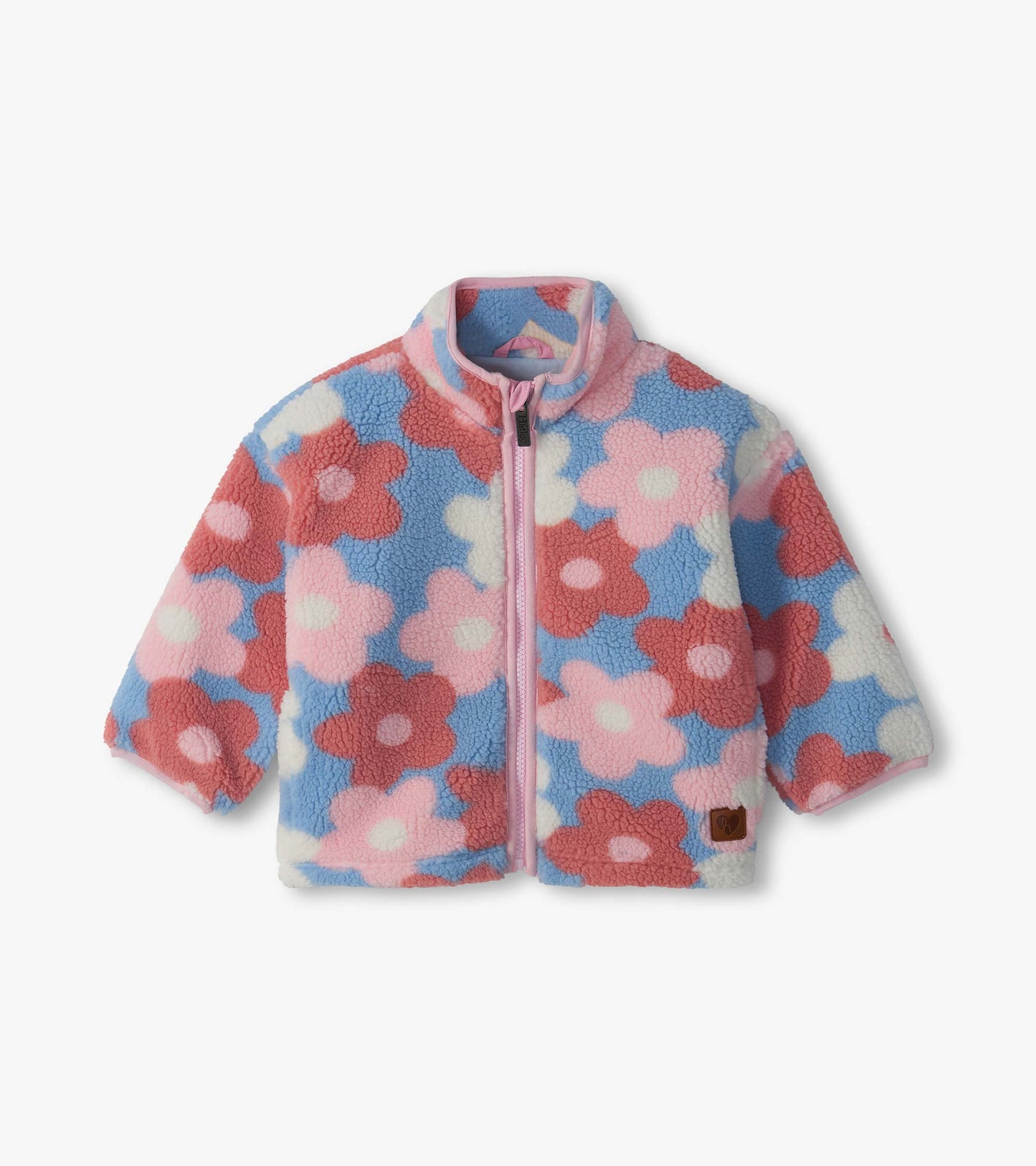Hatley Baby Girl Big Flowers Mock Neck Sherpa Jacket