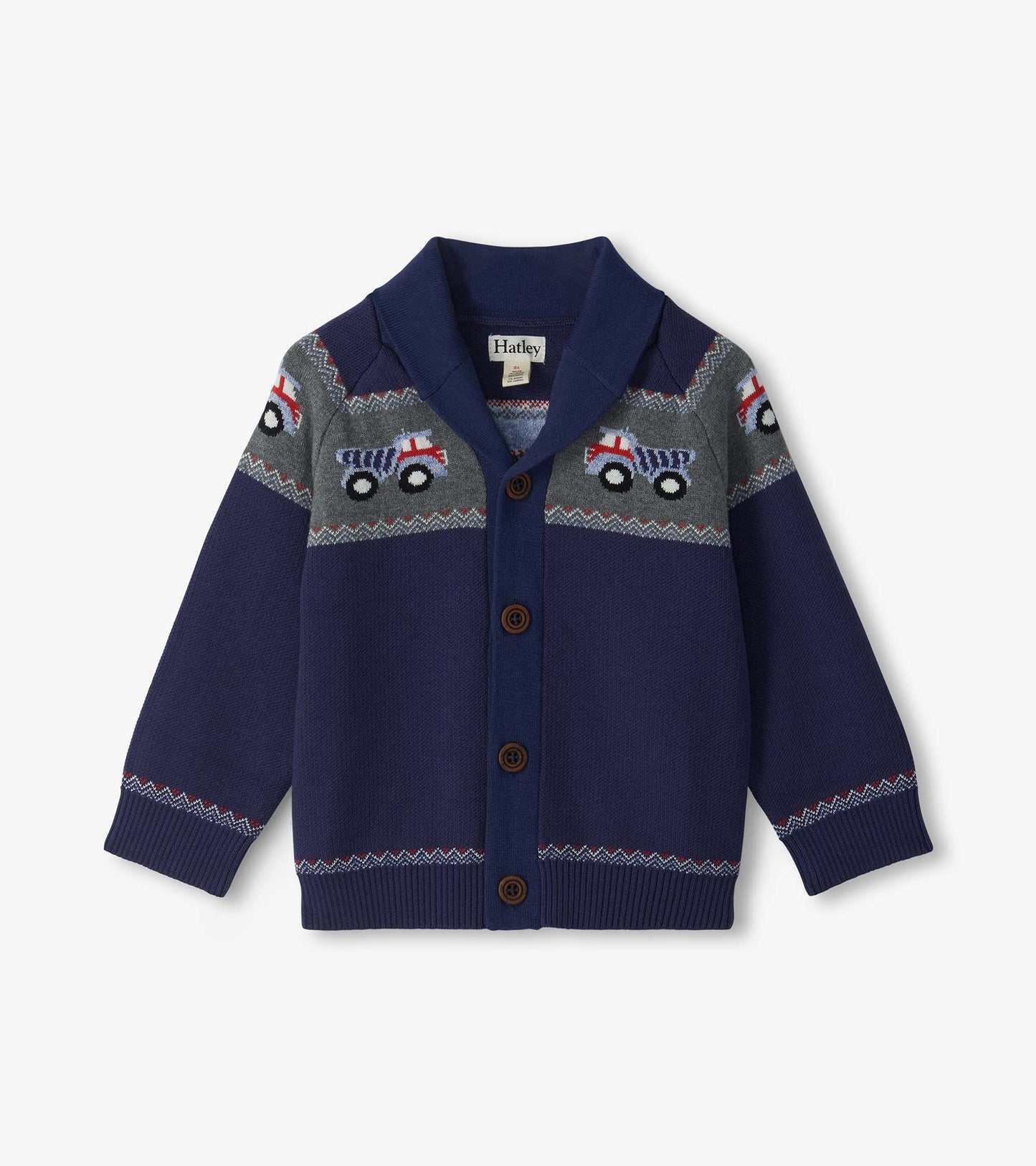 Hatley Baby Boys Trucks Shawl Collar Cardigan