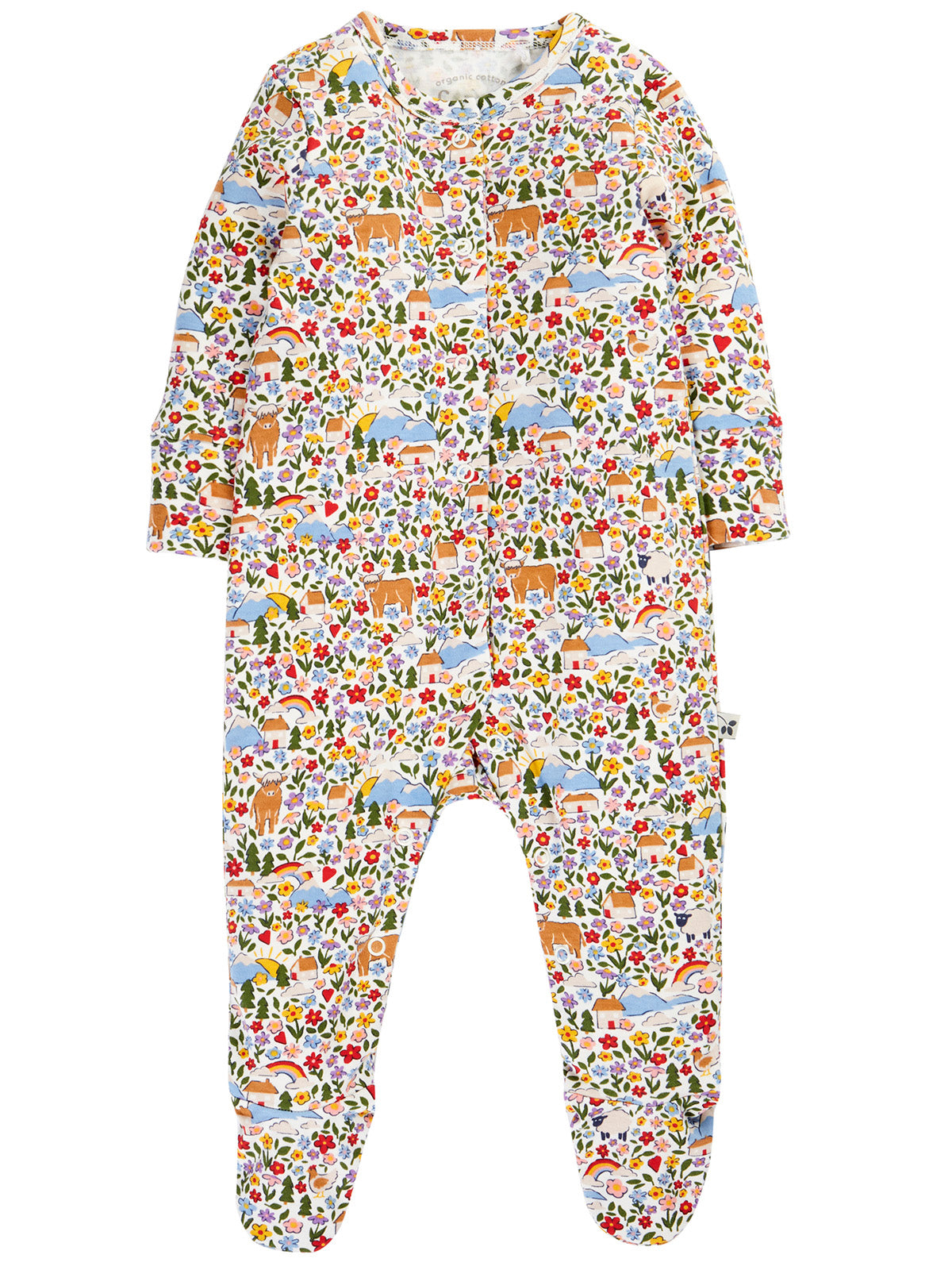 Frugi Baby Girls Lovely Babygrow Highland Fields