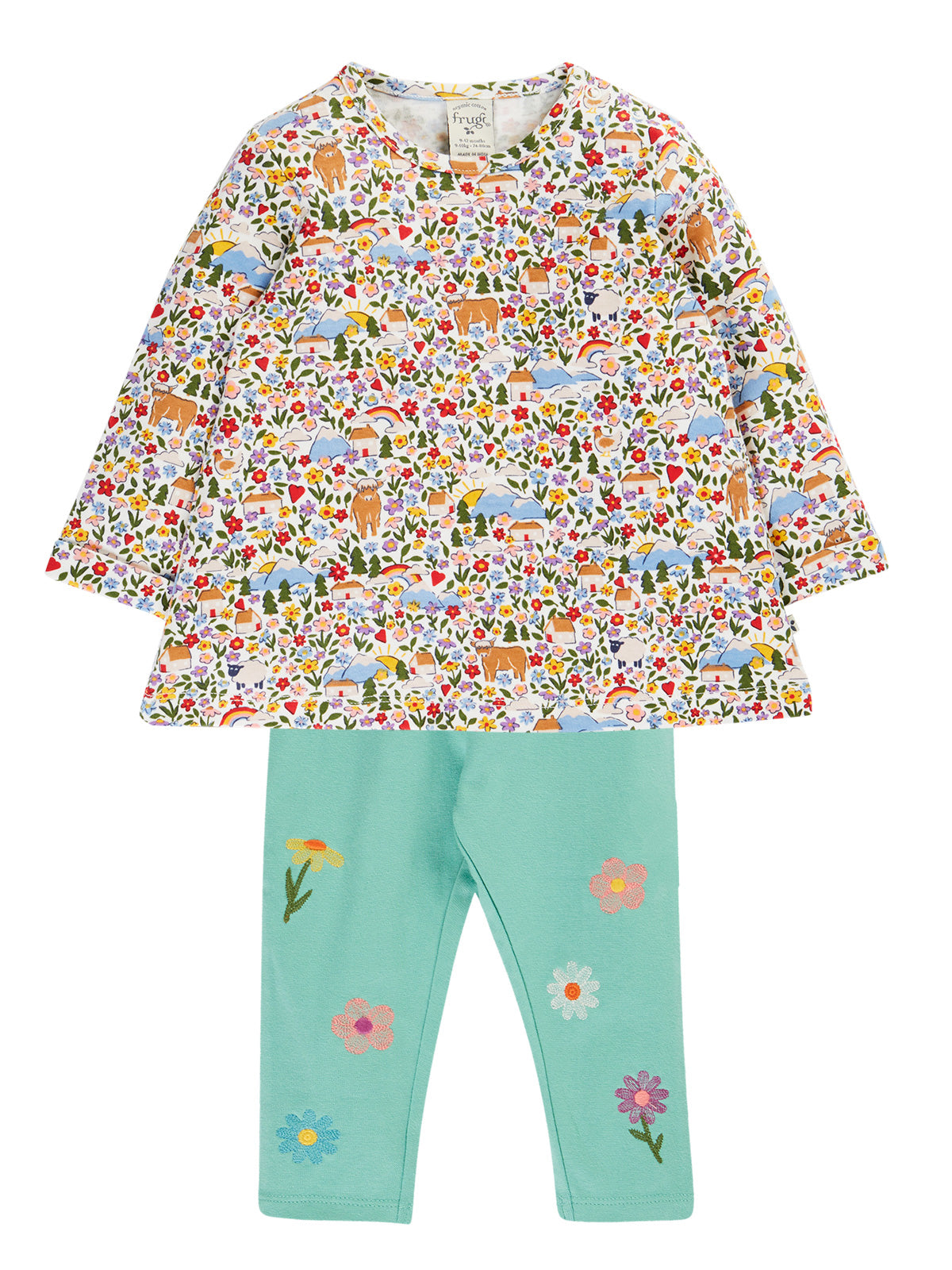 Frugi Baby Girls Mabel Highland Fields Legging Set Outfit